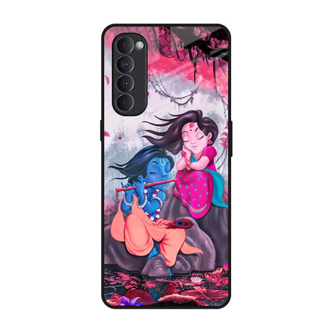 Radha Krishna Art Oppo Reno4 Pro Glass Back Cover Online