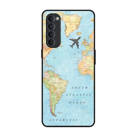 Travel Map Oppo Reno4 Pro Glass Back Cover Online