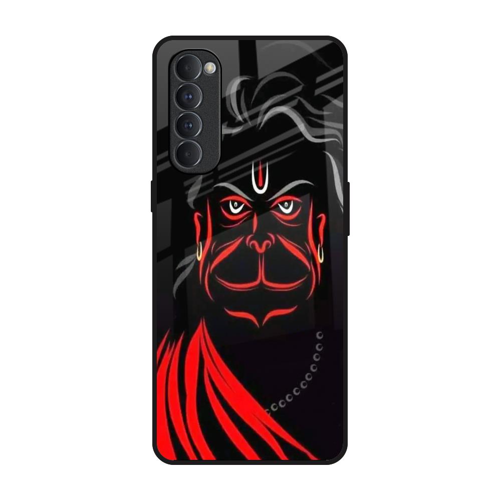 Lord Hanuman Oppo Reno4 Pro Glass Back Cover Online