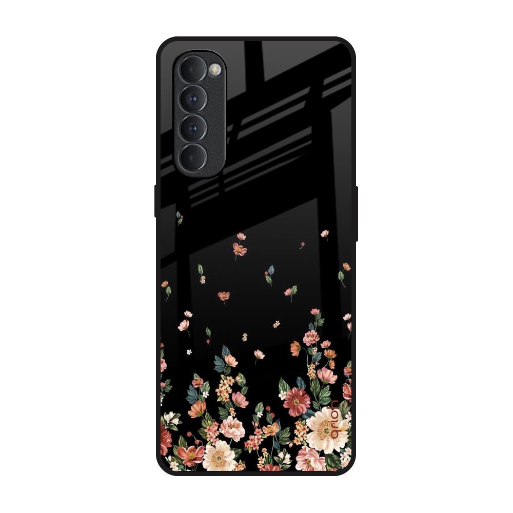 Floating Floral Print Oppo Reno4 Pro Glass Back Cover Online