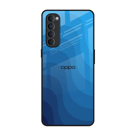 Blue Wave Abstract Oppo Reno4 Pro Glass Back Cover Online