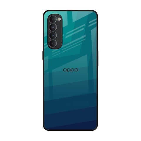 Green Triangle Pattern Oppo Reno4 Pro Glass Back Cover Online