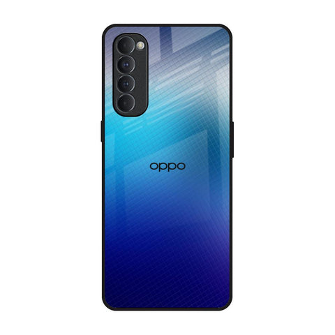 Blue Rhombus Pattern Oppo Reno4 Pro Glass Back Cover Online