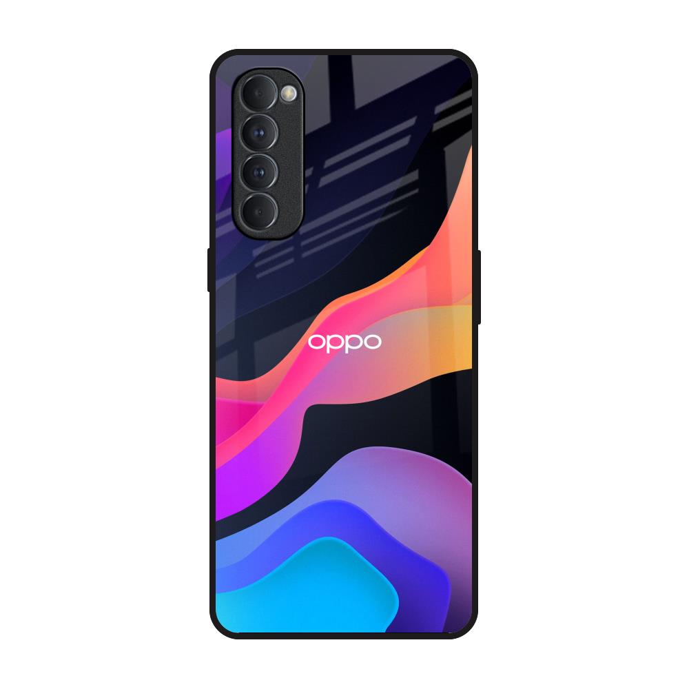 Colorful Fluid Oppo Reno4 Pro Glass Back Cover Online