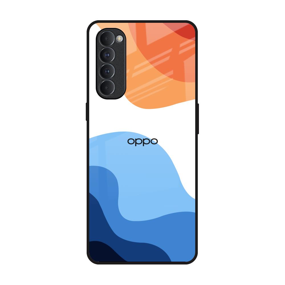 Wavy Color Pattern Oppo Reno4 Pro Glass Back Cover Online