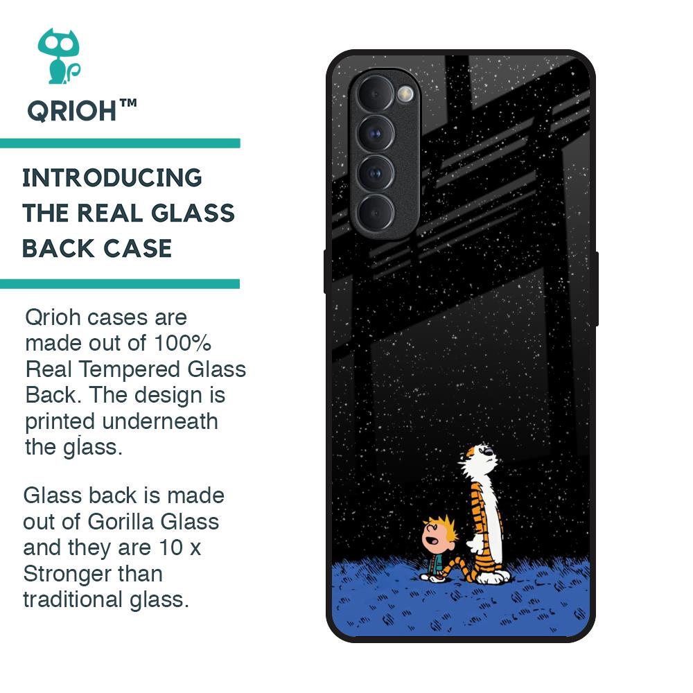 Night Sky Star Glass Case for Oppo Reno4 Pro