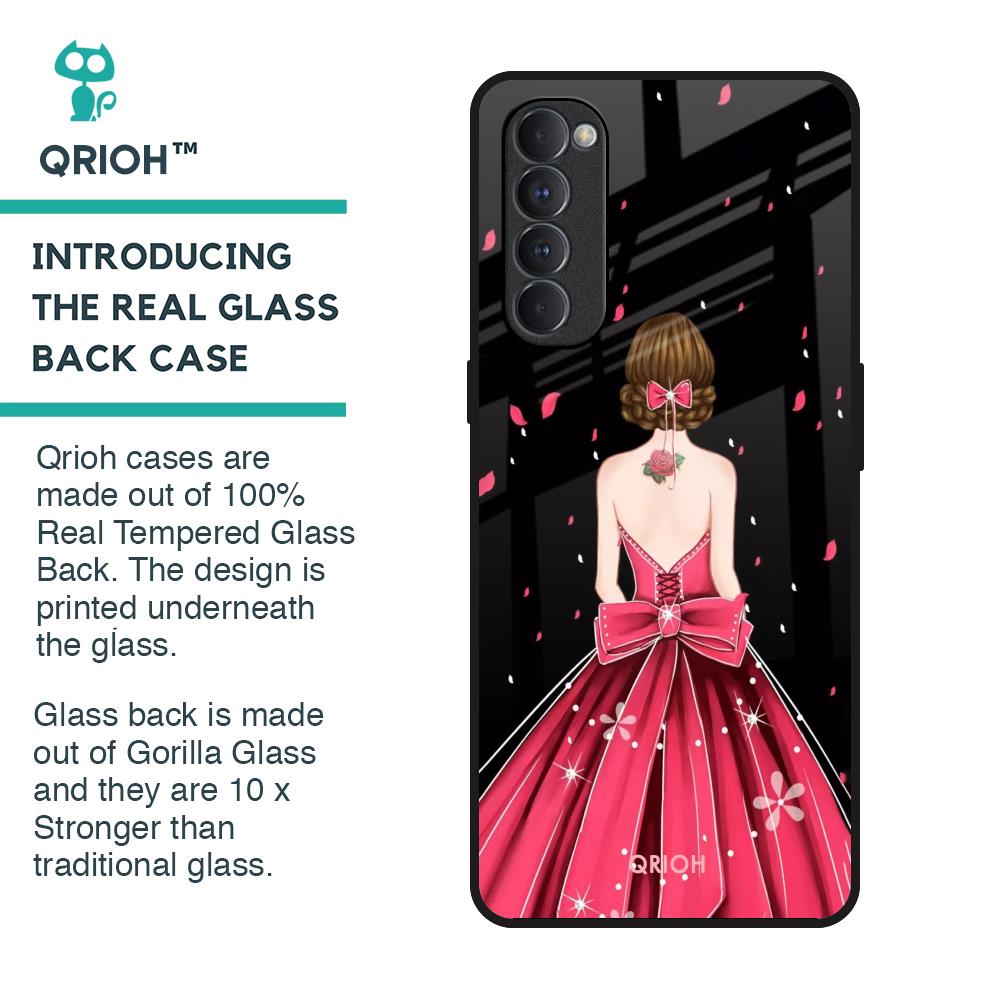 Fashion Princess Glass Case for Oppo Reno4 Pro