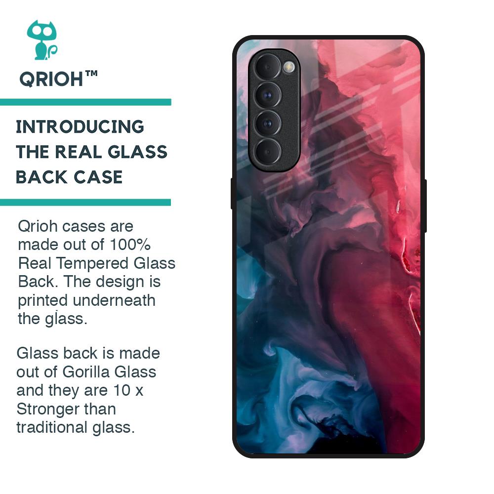 Blue & Red Smoke Glass Case for Oppo Reno4 Pro