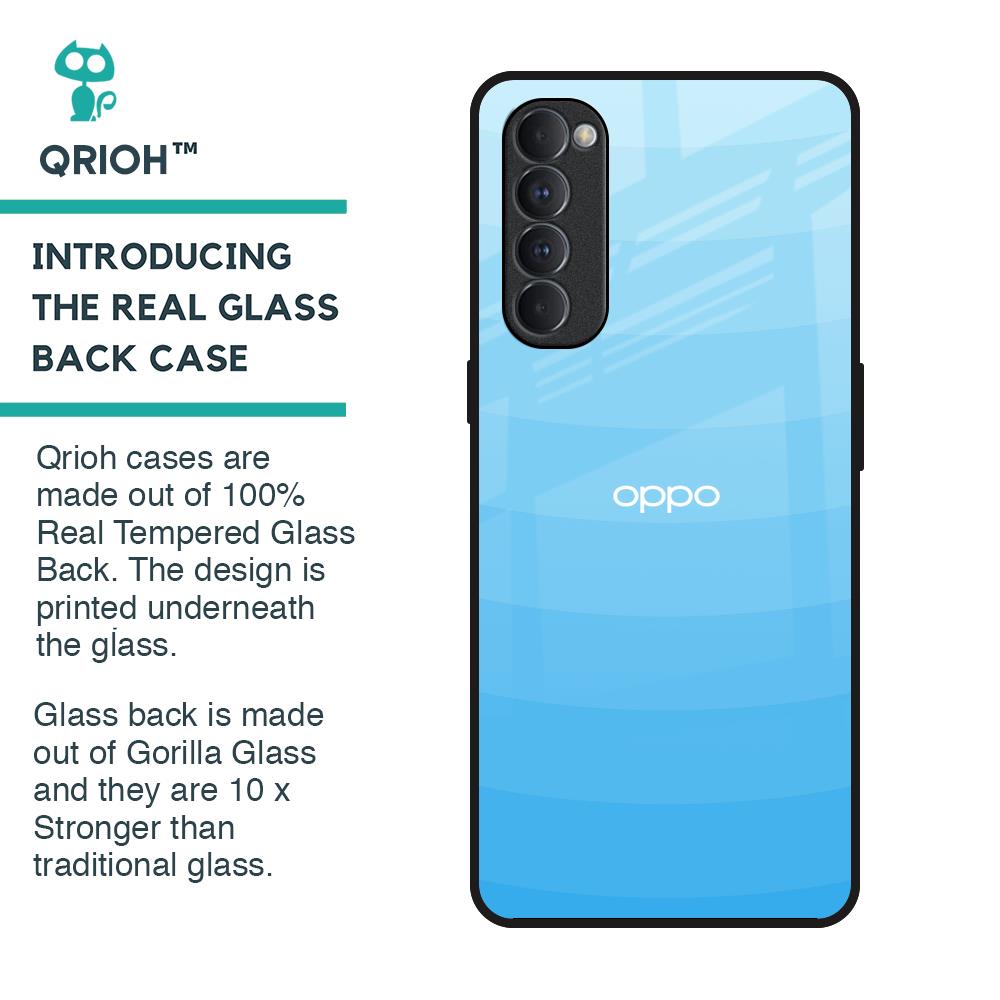 Wavy Blue Pattern Glass Case for Oppo Reno4 Pro