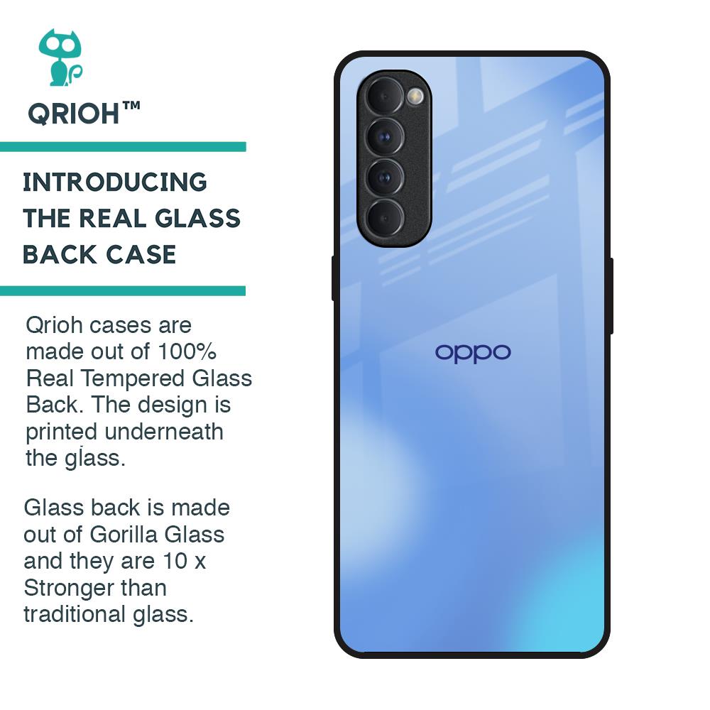 Vibrant Blue Texture Glass Case for Oppo Reno4 Pro