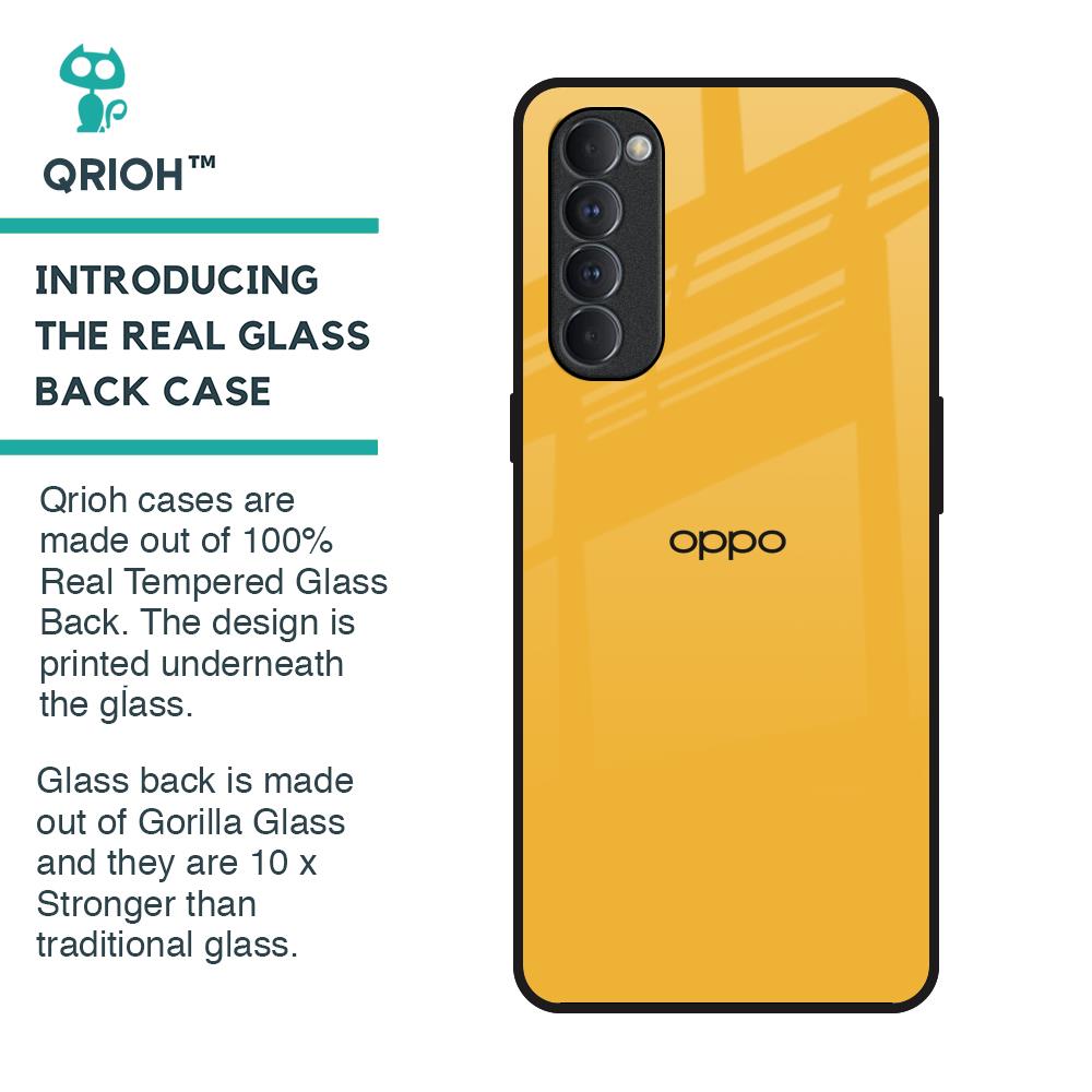 Fluorescent Yellow Glass case for Oppo Reno4 Pro