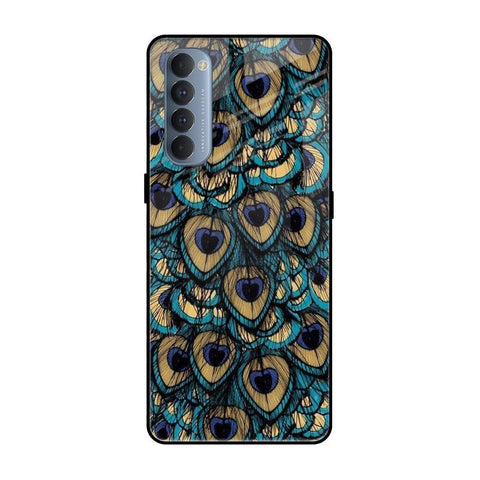 Peacock Feathers Oppo Reno4 Pro Glass Cases & Covers Online