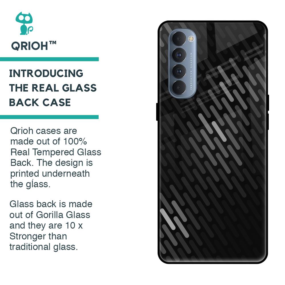 Dark Abstract Pattern Glass Case For Oppo Reno4 Pro