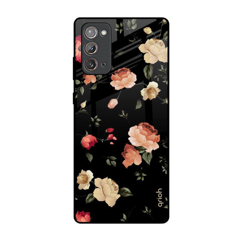 Black Spring Floral Samsung Galaxy Note 20 Glass Back Cover Online