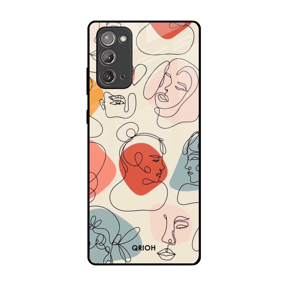 Abstract Faces Samsung Galaxy Note 20 Glass Back Cover Online