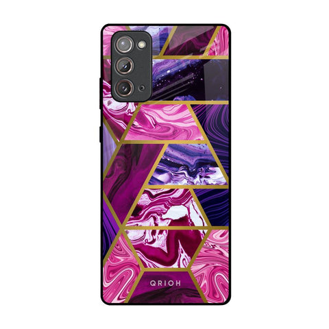 Electroplated Geometric Marble Samsung Galaxy Note 20 Glass Back Cover Online