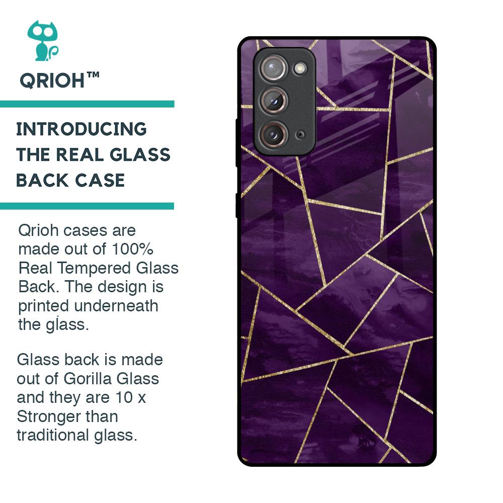 Geometric Purple Glass Case For Samsung Galaxy Note 20