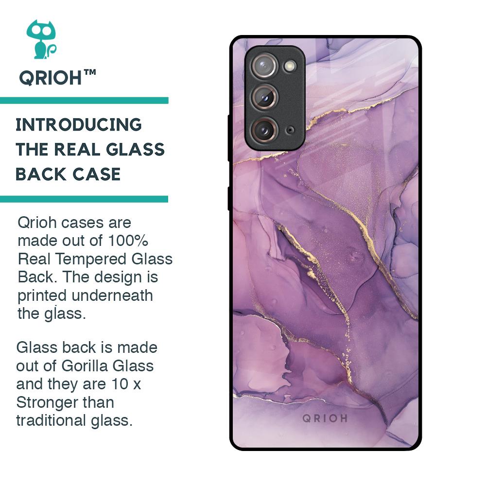 Purple Gold Marble Glass Case for Samsung Galaxy Note 20