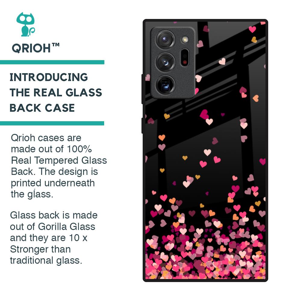 Heart Rain Fall Glass Case For Samsung Galaxy Note 20 Ultra