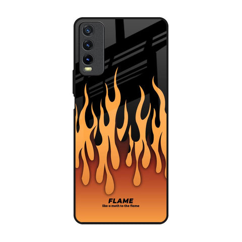 Fire Flame Vivo Y20 Glass Back Cover Online