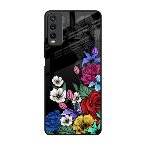 Rose Flower Bunch Art Vivo Y20 Glass Back Cover Online