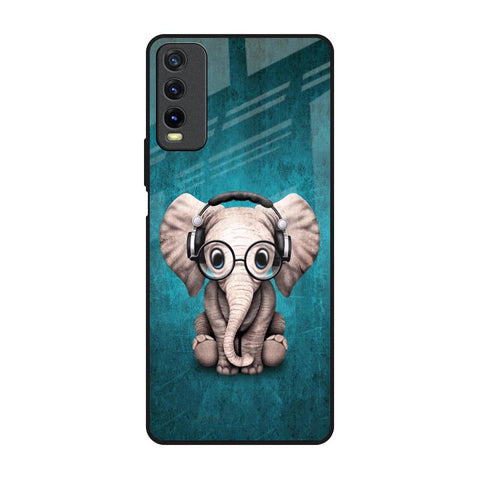 Adorable Baby Elephant Vivo Y20 Glass Back Cover Online