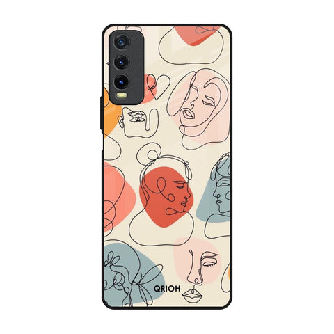 Abstract Faces Vivo Y20 Glass Back Cover Online