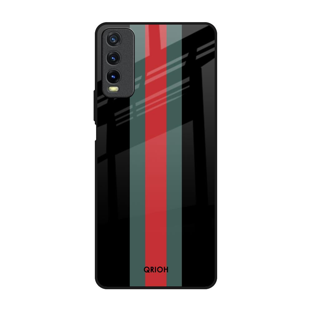Vertical Stripes Vivo Y20 Glass Back Cover Online