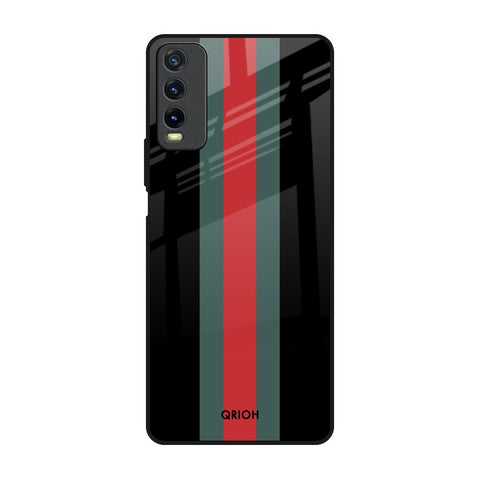 Vertical Stripes Vivo Y20 Glass Back Cover Online
