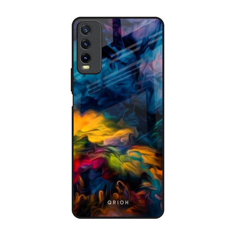 Multicolor Oil Painting Vivo Y20 Glass Back Cover Online