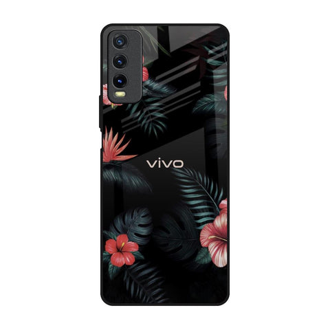 Tropical Art Flower Vivo Y20 Glass Back Cover Online