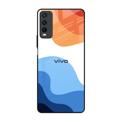 Wavy Color Pattern Vivo Y20 Glass Back Cover Online