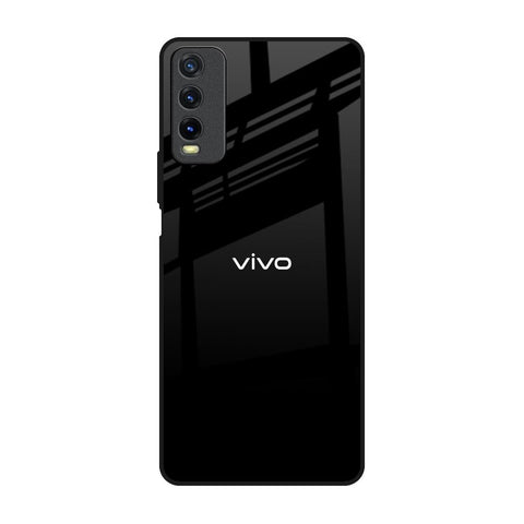 Jet Black Vivo Y20 Glass Back Cover Online