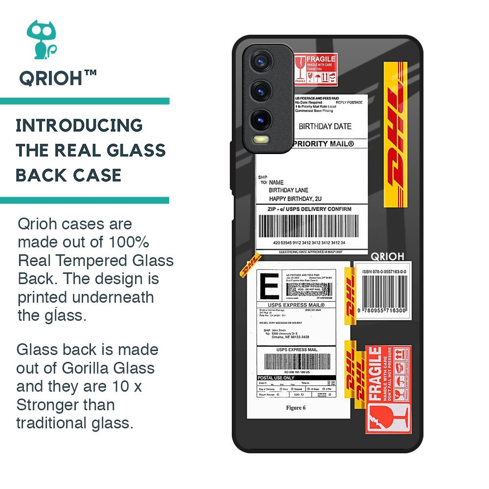 Cool Barcode Label Glass Case For Vivo Y20