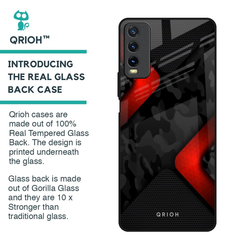 Modern Camo Abstract Glass Case for Vivo Y20