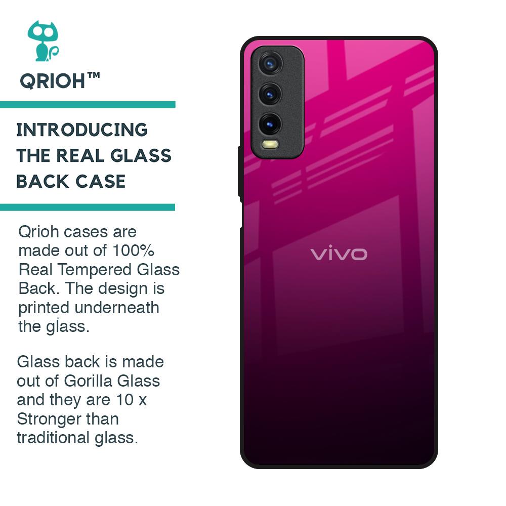 Purple Ombre Pattern Glass Case for Vivo Y20