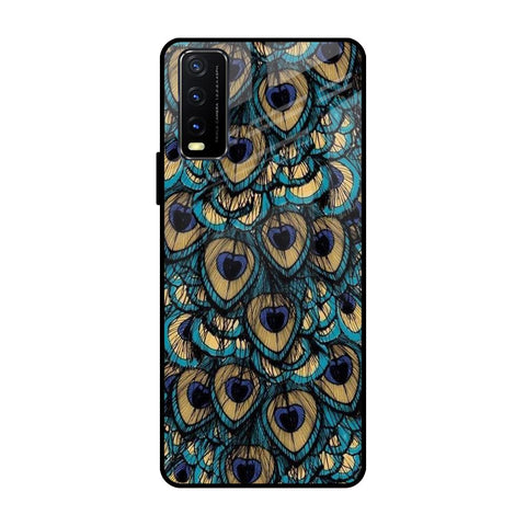 Peacock Feathers Vivo Y20 Glass Cases & Covers Online