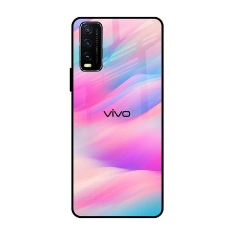 Colorful Waves Vivo Y20 Glass Cases & Covers Online