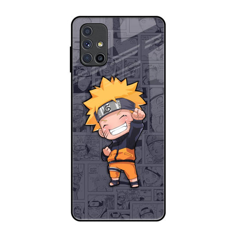 Orange Chubby Samsung Galaxy M51 Glass Back Cover Online