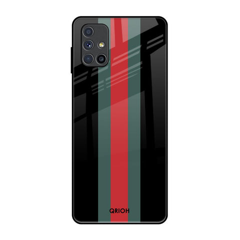 Vertical Stripes Samsung Galaxy M51 Glass Back Cover Online