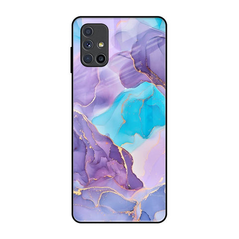 Alcohol ink Marble Samsung Galaxy M51 Glass Back Cover Online