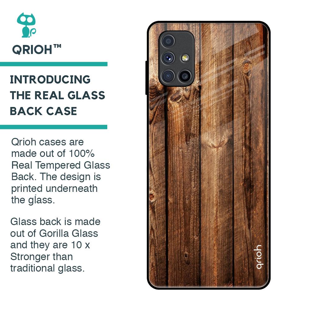 Timber Printed Glass Case for Samsung Galaxy M51