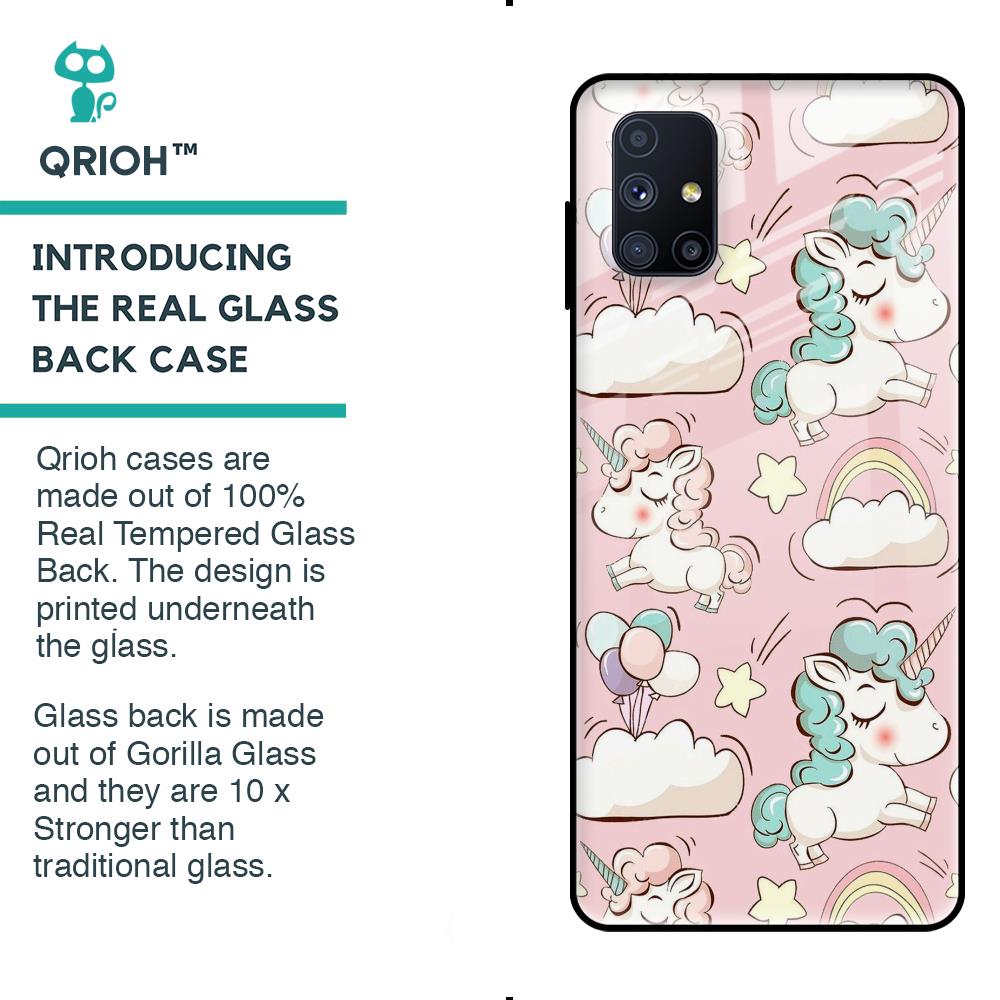 Balloon Unicorn Glass case for Samsung Galaxy M51