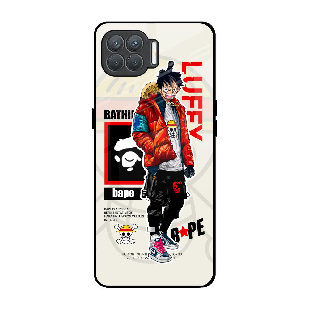 Bape Luffy Oppo F17 Pro Glass Back Cover Online