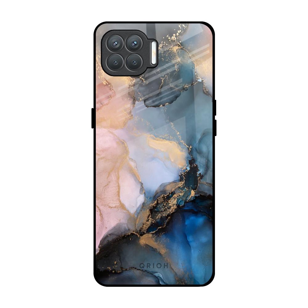 Marble Ink Abstract Glass Case for Oppo F17 Pro