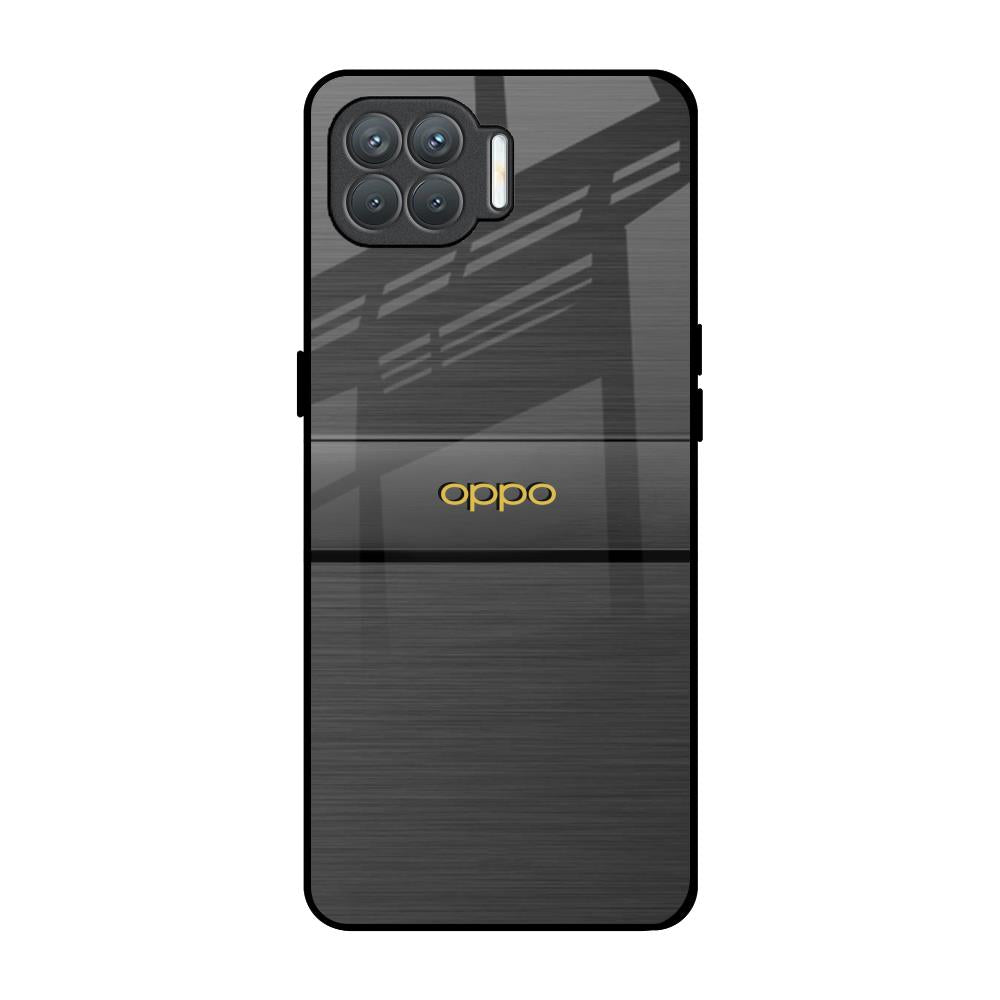Grey Metallic Glass Oppo F17 Pro Glass Back Cover Online