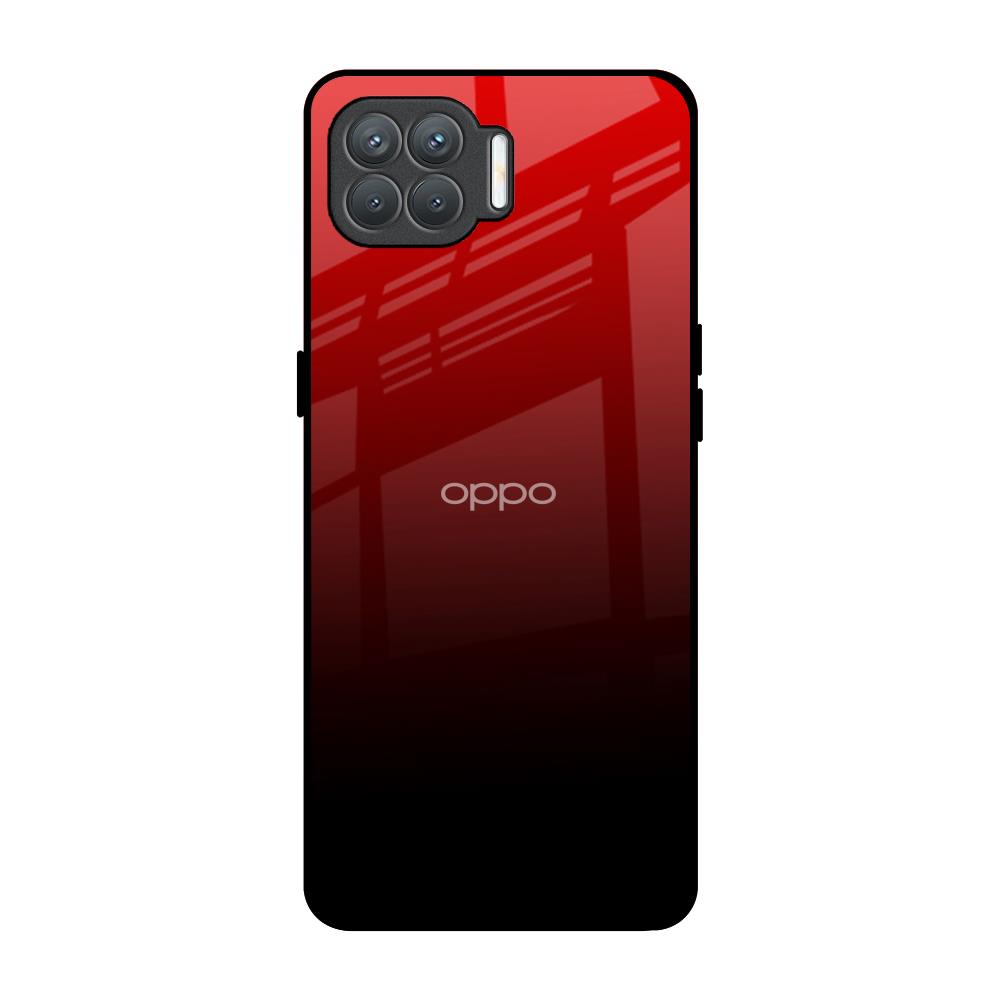 Maroon Faded Oppo F17 Pro Glass Back Cover Online