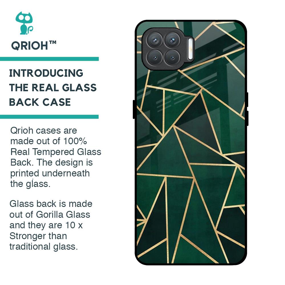 Abstract Green Glass Case For Oppo F17 Pro