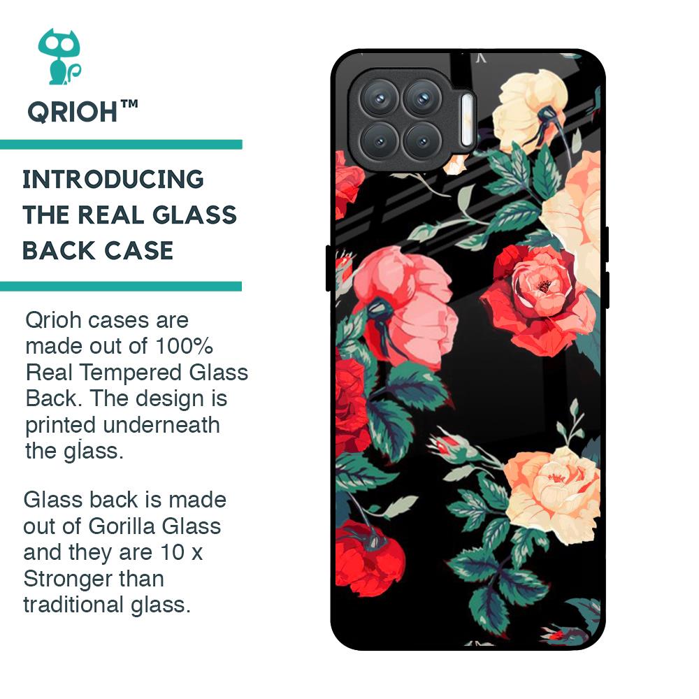 Floral Bunch Glass Case For Oppo F17 Pro