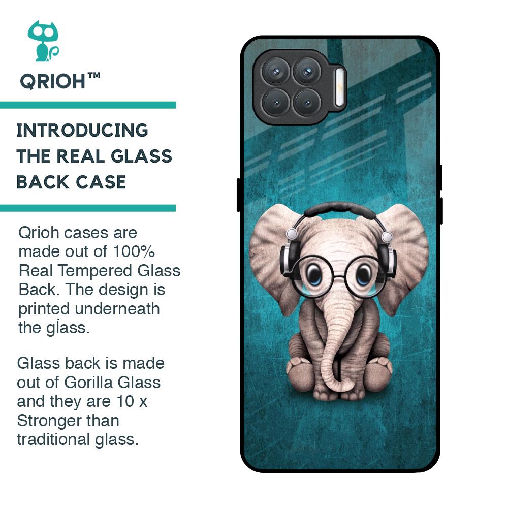 Adorable Baby Elephant Glass Case For Oppo F17 Pro
